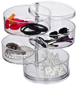 Organizator cu 4 compartimente pentru cosmetice Wenko Transparent