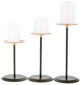Sfeşnice, set de 3, negru / auriu, metal, CINDRO