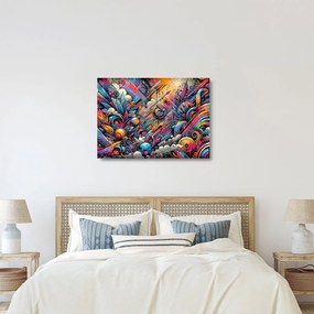 Tablou pe sticlă - Graffiti multicolor (70x50 cm)