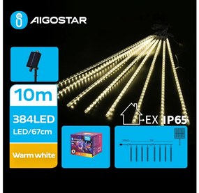 Instalație LED solară de Crăciun Aigostar 384xLED/13m IP65 alb cald