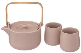 Set ceainic si 2 cani SG Pingato, ceramica, 500 ml