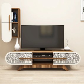 Ansamblu Comoda TV Defne Walnut-Cream