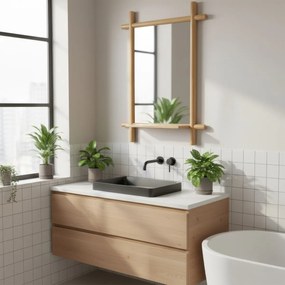 Oglinda de perete B027 NAT, bambus