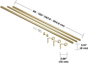 Galerie de perdea 168 - 305 cm extensibilă din oțel Cappa – Umbra