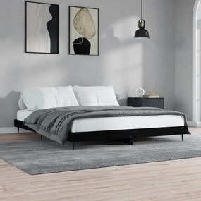 832230 vidaXL Cadru de pat, negru, 160x200 cm, lemn prelucrat