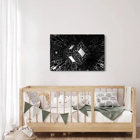 Tablou cu un cub abstract (90x60 cm)