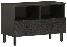 vidaXL Comodă TV, negru, 70x33x46 cm, lemn masiv de mango
