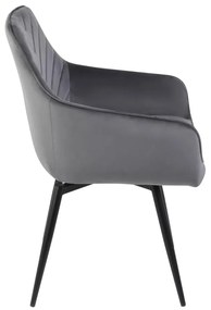Scaun rotativ Servio velvet gri/negru Blu14
