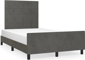 vidaXL Cadru de pat fără saltea, gri închis, 120x200 cm, catifea