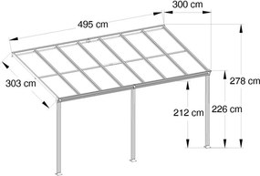 Pergola din aluminiu Avenberg AVESTA BW8 - 5 x 3 m
