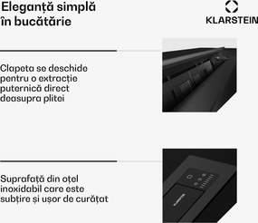 Klarstein Hota Brisa| telescopică, 586 m³/h, A+, LED, 51 dB, mod evacuare/recirculare