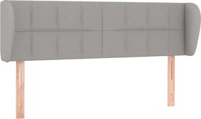 vidaXL Tăblie de pat cu aripioare gri deschis 147x23x78/88 cm textil
