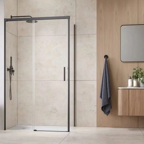 Usa de nisa culisanta Radaway Idea KDJ 120 cm sticla 6 mm finisaj GunMetal periat-transparent deschidere stanga