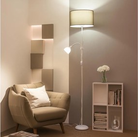 Brilagi - Lampă de podea CERIA 2 în 1 1xE27/100W/230V + 1xE14/25W alb/maro