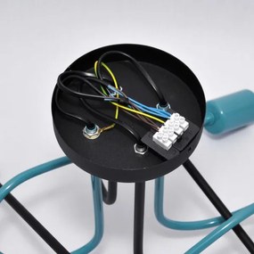 Lustră aplicată OXFORD 4xE27/15W/230V negru/turcoaz