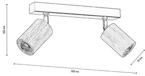 Spot-Light 3912174 - Plafonieră spot LED MATTI 2xGU10/5W/230V, finisaj stejar