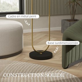 HOMCOM Lampadar abajur din in dulie E27 stil modern comutator la picior pentru salon si dormitor 156 cm aurit si negru | Aosom Romania