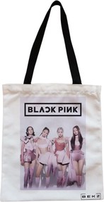 Sacosa de Panza pentru Cumparaturi, Geanta Tote, model Blackpink 10, Cu fermoar, 38x34.5 cm, Alba, BEKZ®