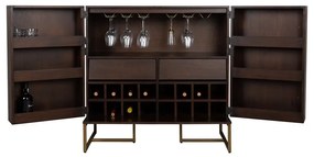 Dulap vinotecă cu aspect de lemn exotic în culoare naturală număr sticle 24, 100x100 cm Class - Dutchbone