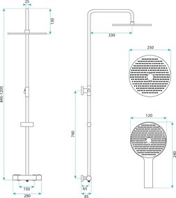 Coloana de dus cu termostat Drop Titan