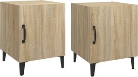 vidaXL Noptiere, 2 buc., stejar sonoma, lemn prelucrat