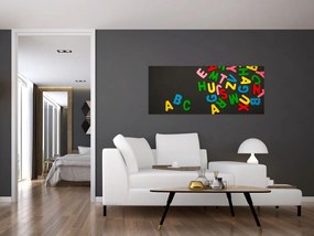 Tablou - litere colorate (120x50 cm)