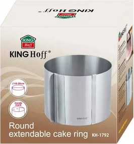 Forma reglabila pentru torturi Kinghoff KH 1792, 16-30 cm, Otel inoxidabil, Argintiu