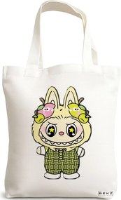 Sacosa de Panza pentru Cumparaturi, Geanta Tote, model Labubu 32 38 x 34.5 cm, Alba, BEKZ®