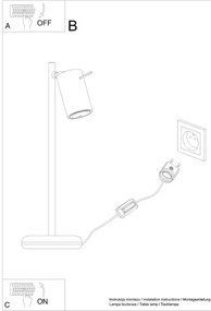 Lampă de masă RING 1xGU10/40W/230V neagră Sollux SL.1091