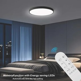 Immax NEO 07313L-LED Plafonieră dimabilă SEMPLICI 96W/230V diametru 80 cm Wi-Fi Tuya negru + telecomandă