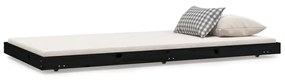 823498 vidaXL Cadru de pat, negru, 90x200 cm, lemn masiv de pin