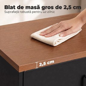 HOMCOM Bufet din Metal cu 2 Uși și Poliță Reglabilă, pentru Living/Birou, Negru | Aosom Romania