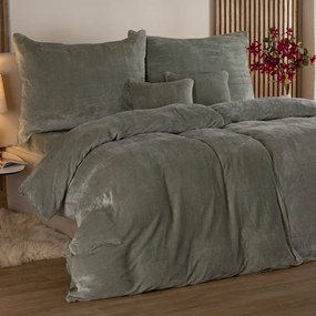 decoDoma Lenjerie de pat din micropluş, gri