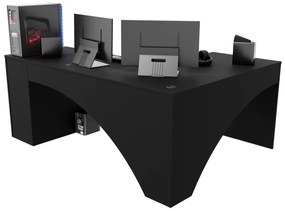 Supermobel Birou de colț pentru calculator CARBON, 185x74x135, negru, dreapta