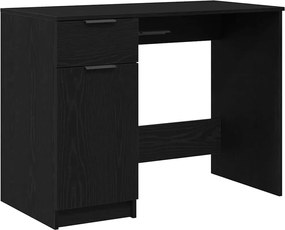 vidaXL Birou cu sertar Stejar Negru 100 x 50 x 75 cm Lemn compozit
