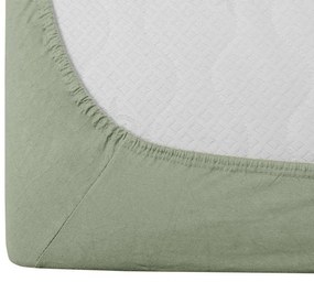 Cearceaf de bumbac pentru patut copii verde deschis 60 x 120 cm