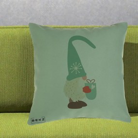 Perna Decorativa Gnom Nordic cu Cana Calda Menta, 40x40 cm, Verde, Husa Detasabila, Perna Inclusa, BEKZ®