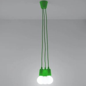 Lustră pe cablu DIEGO 3xE27/60W/230V verde