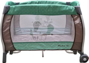 Patut Pliabil rotund cu balansoar, Tarc copii Baby Care™ PRO FRW, 2 Niveluri de inaltime, Cu melodii si Masa infasat, Carusel cu jucarii din plus,