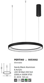 Lustra LED design modern circular PERTINO negru 38W NVL-9853682