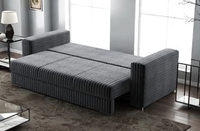 Canapea extensibilă dumonde cu ladă de depozitare si sezut confortabil din spuma high-density, Gloria Ambience Grey 240x100 cm