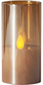 Lumânare de ceară cu LED portocaliu în sticlă Star Trading M-Twinkle, înălțime 10 cm