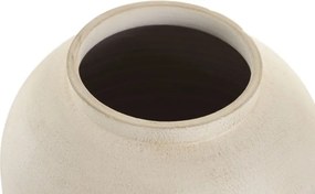 Vază decorativă tip tibor, stil rustic natural, culoare teracotă cu blat natur, din lemn de mango, „Tibor”
