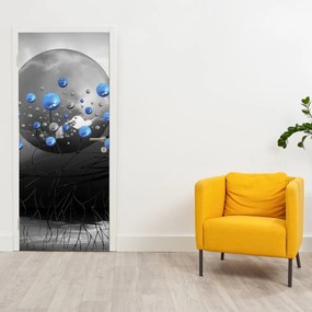 Fototapet pentru ușă - Sferă albastră abstract (95x205cm)