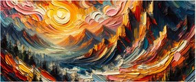 Tablou - Munte acoperit de soare (120x50 cm)