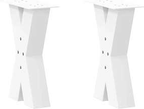 vidaXL Picioare pentru măsuță de cafea în formă de X, 2 buc., alb, 28x(42-43) cm, oțel
