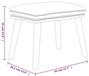 Taburet, maro, 45x29,5x39 cm, textil  piele ecologica Rjava in temno rjava