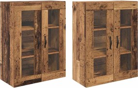 vidaXL Dulapuri de perete 2 pcs Lemn Vechi 69,5 x 34 x 90 cm