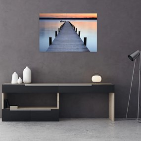 Tablou - Ponton de la Lacul Starnberger, Bavaria, Germania (90x60 cm)