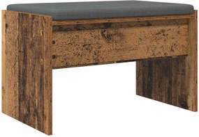 vidaXL Bancă pentru hol cu pernă Lemn vechi 63 x 38 x 40 cm